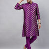 Men's Purple Silk Blend Straight Kurta Pyjama Set