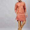 Men's Pink Silk Blend Straight Kurta Pyjama Set