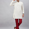 Men's Cream Cotton Blend Pathani Kurta Pyjama Set