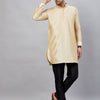 Men's Gold Cotton Blend Pathani Kurta Pyjama Set