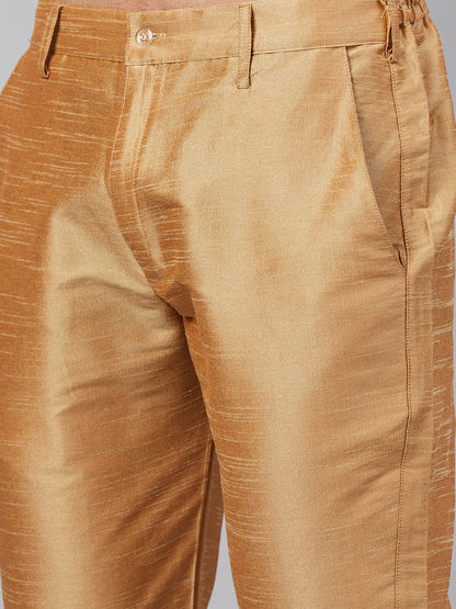 Men's Mustard Cotton Blend Pathani Kurta Pyjama Set