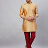 Men's Rose Gold Cotton Blend Pathani Kurta Pyjama Set