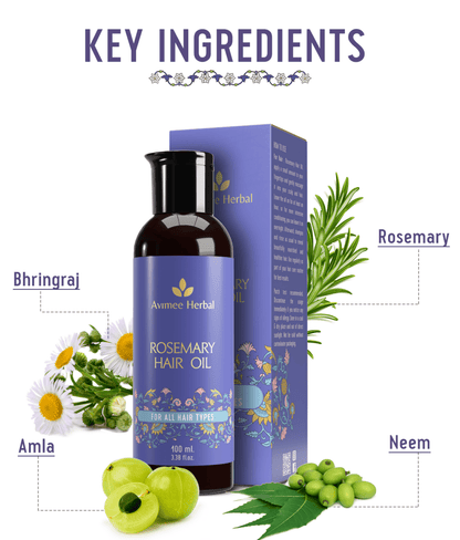 Avimee Herbal Rosemary Hair Care Routine Combo with rosemary water spray and rosemary hair oil for healthy hair.