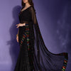 Dhiyona GR Women's Koski Black Georgette Sequence Saree