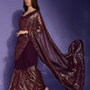 Dhiyona GR Women's Jeet Wine Georgette Sequence Saree
