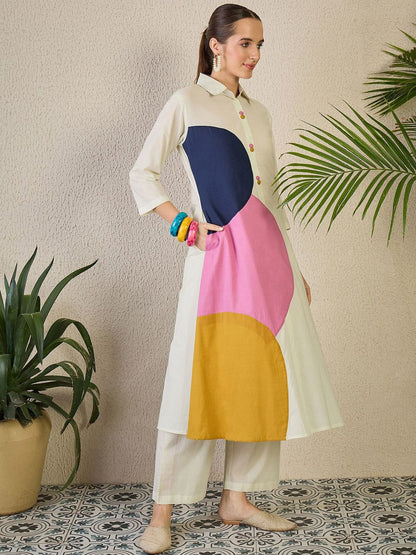 Indyancart IE INDO ERA Women Printed Tunic with Trousers