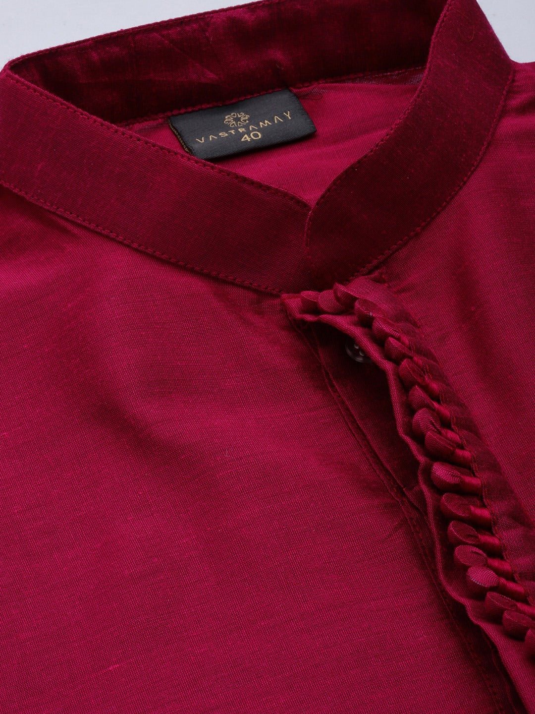 Men's Pink Viscose Blend Straight Jacket  Kurta and Pyjama Set