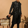 Men's Black Viscose Straight Jacket  Kurta and Pyjama Set