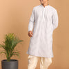 Men's Aqua Georgette Straight Kurta and Dhoti Set