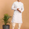 Men's Aqua Georgette Straight Kurta and Dhoti Set