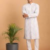 Men's Aqua Georgette Straight Kurta Pyjama Set