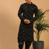 Men's Black Georgette Straight Kurta and Dhoti Set