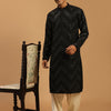 Men's Black Georgette Straight Kurta and Patiala Set