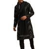 Men's Black Georgette Straight Kurta Pyjama Set