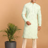 Men's Mint Green Georgette Straight Kurta Pyjama Set