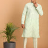 Men's Mint Green Georgette Straight Kurta Pyjama Set