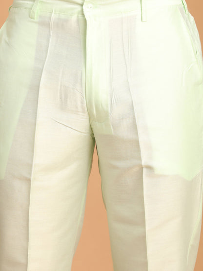 Men's Mint Green Georgette Straight Kurta Pyjama Set