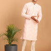Men's Pink Georgette Straight Kurta Pyjama Set