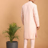 Men's Pink Georgette Straight Kurta Pyjama Set