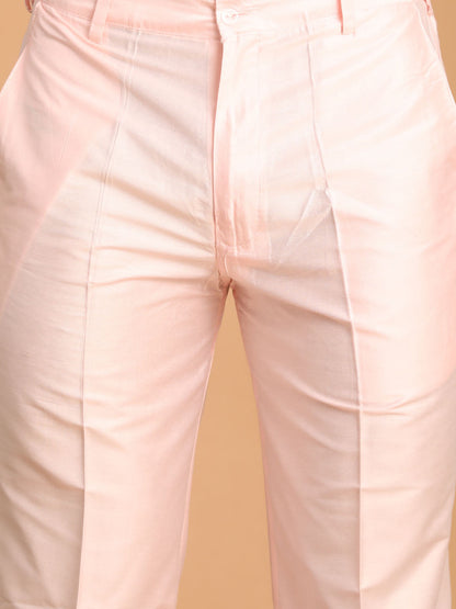 Men's Pink Georgette Straight Kurta Pyjama Set
