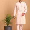 Men's Pink Georgette Straight Kurta Pyjama Set