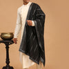 Men's Cream Viscose Blend Asymmetric Kurta  Pyjama & Dupatta Set