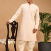 Men's Cream Georgette Straight Kurta and Dhoti Set