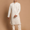 Men's Grey Georgette Straight Kurta Pyjama Set