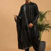 Men's Black Viscose Straight Kurta and Dhoti Set