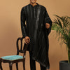 Men's Black Viscose Straight Kurta  Pyjama & Dupatta Set