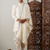 Men's Cream Viscose Straight Kurta and Dhoti Set