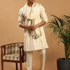 Men's Cream Viscose Straight Kurta  Pyjama & Dupatta Set