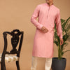 Men's Purple Cotton Blend Straight Kurta Pyjama Set