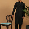 Men's Black Viscose Straight Kurta Pyjama Set