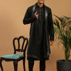 Men's Black Viscose Straight Kurta  Pyjama & Dupatta Set