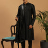Men's Black Viscose Straight Kurta  Pyjama & Dupatta Set
