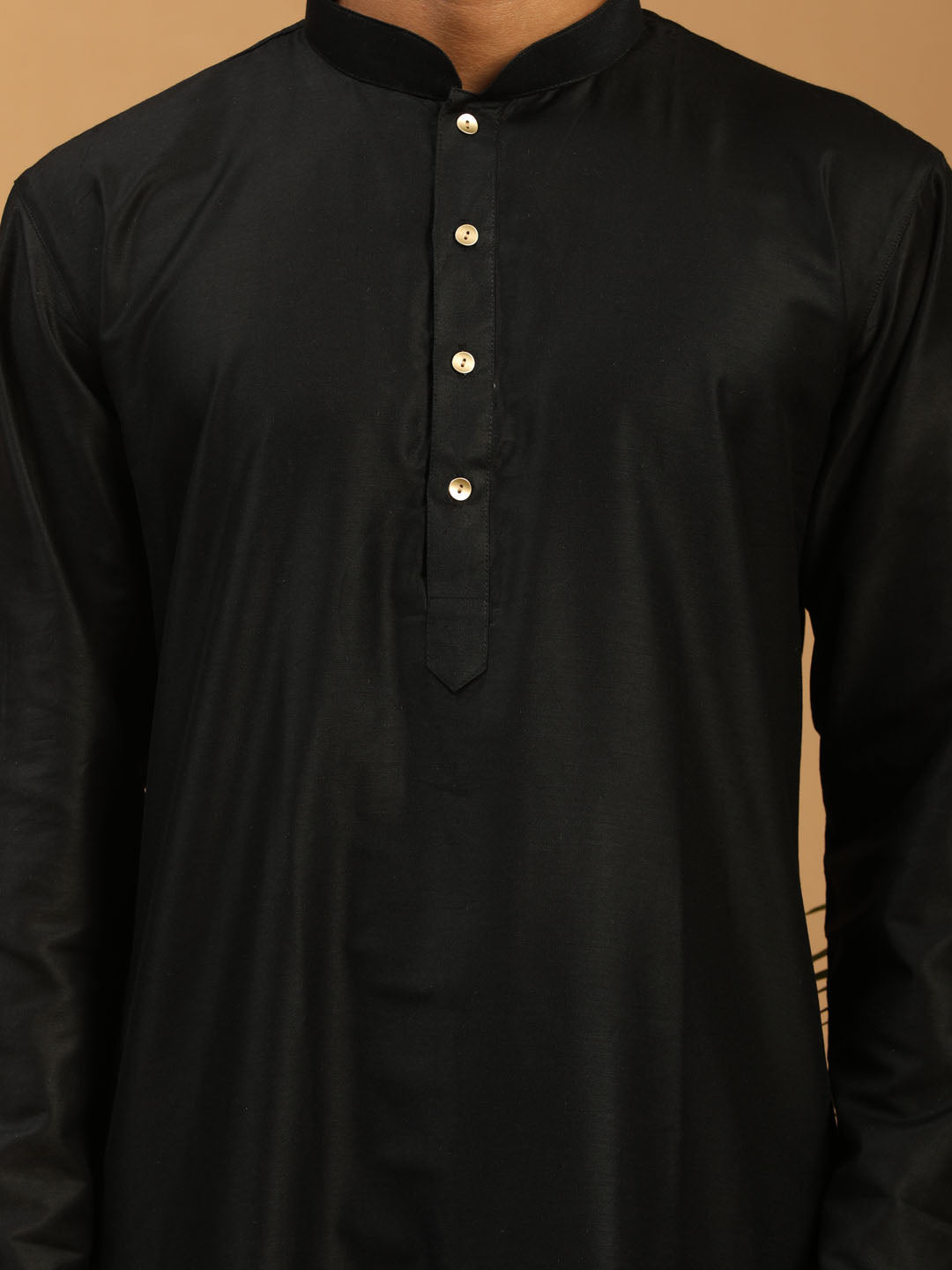 Men's Black Viscose Straight Kurta  Pyjama & Dupatta Set