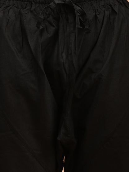 Men's Black Viscose Straight Kurta Pyjama Set