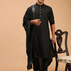 Men's Black Viscose Straight Kurta  Pyjama & Dupatta Set