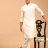 Men's Cream Viscose Straight Kurta Pyjama Set