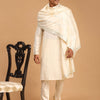 Men's Cream Viscose Straight Kurta  Pyjama & Dupatta Set