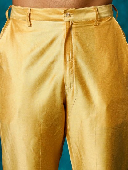 Men's Mustard Viscose Straight Kurta Pyjama Set