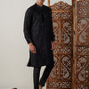 Men's Black Georgette Regular Kurta Pyjama Set