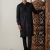 Men's Black Georgette Regular Kurta Pyjama Set