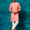 Men's Onion Pink Viscose Straight Kurta Pyjama Set