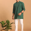 Men's Green Cotton Straight Kurta Pyjama Set