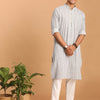 Men's Grey Cotton Straight Kurta Pyjama Set