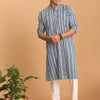 Men's Indigo Blue Cotton Straight Kurta Pyjama Set