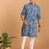 Men's Indigo Blue Cotton Straight Kurta Pyjama Set