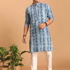 Men's Indigo Blue Cotton Straight Kurta Pyjama Set